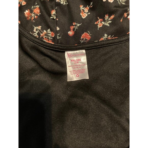 No boundaries, black floral mesh ruffle blouse - Picture 2 of 6